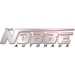 Firmenlogo von Ferd. Nobbe Autohaus GmbH in metallischer Optik mit stilisiertem Schriftzug.