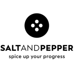 Logo von Salt and Pepper mit dem Slogan spice up your progress als Dienstleister für die Digitalisierung von HR Prozessen.
