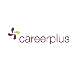 Logo des Unternehmens careerplus mit stilisiertem grafischen Symbol als visuelle Identität im Bereich der Digitalisierung von HR-Prozessen.