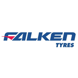 Logo von Falken Tyres mit blauem Schriftzug und rotem Akzent auf weißem Hintergrund.